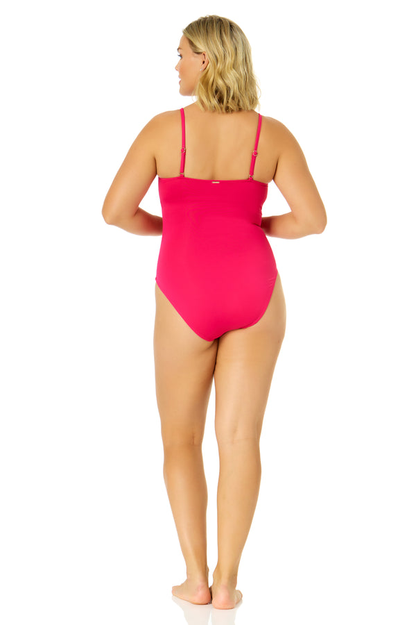 Anne Cole Women's Live In Color Shirred Lingerie Maillot One Piece