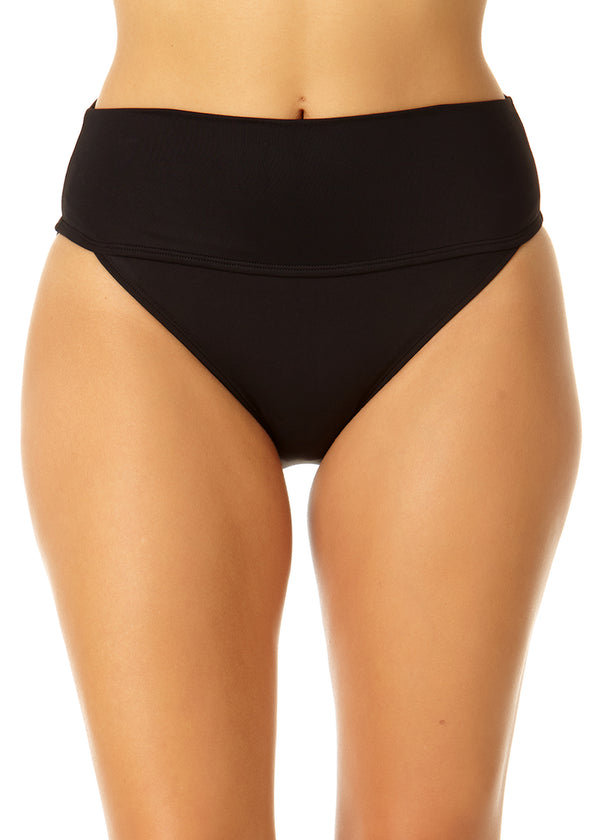 anne cole Women's Live In Color Soft Band High Waist Swim Bottom