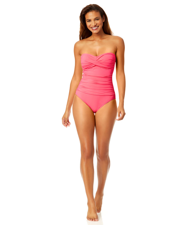 Anne Cole Women's Live In Color Twist Front Shirred One Piece Swimsuit
