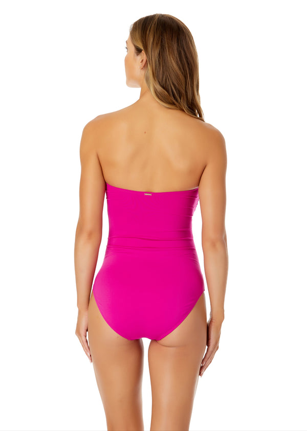 Anne Cole Women's Live In Color Twist Front Shirred One Piece Swimsuit