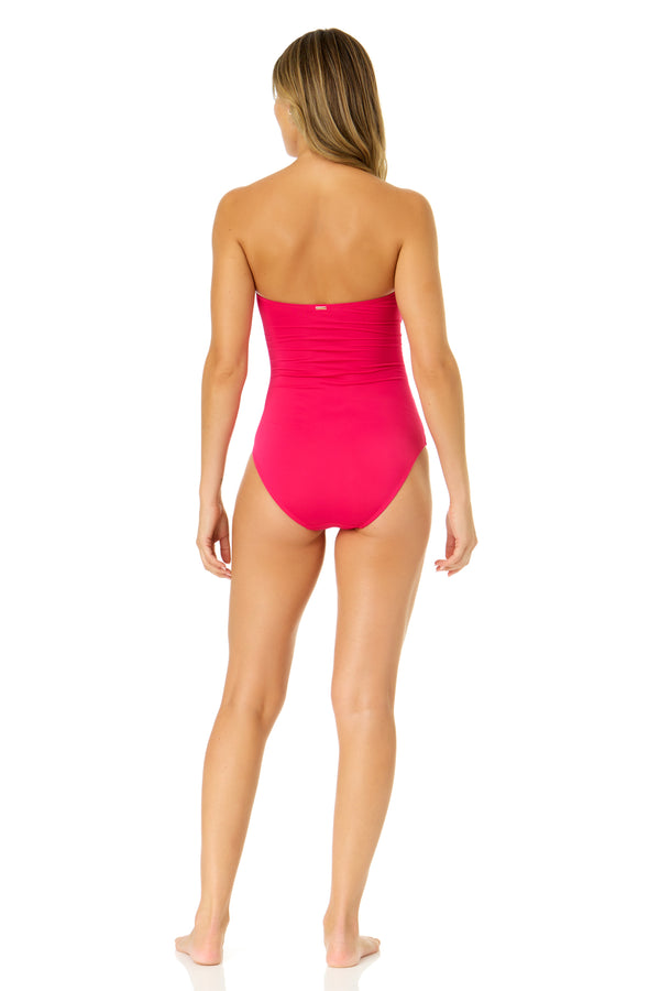 Anne Cole Women's Live In Color Twist Front Shirred One Piece Swimsuit