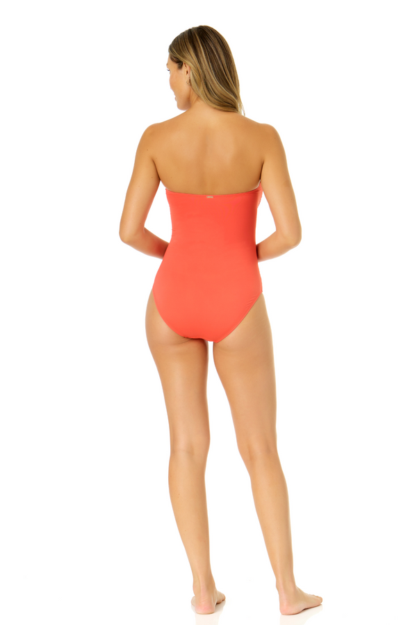 Anne Cole Women's Live In Color Twist Front Shirred One Piece Swimsuit