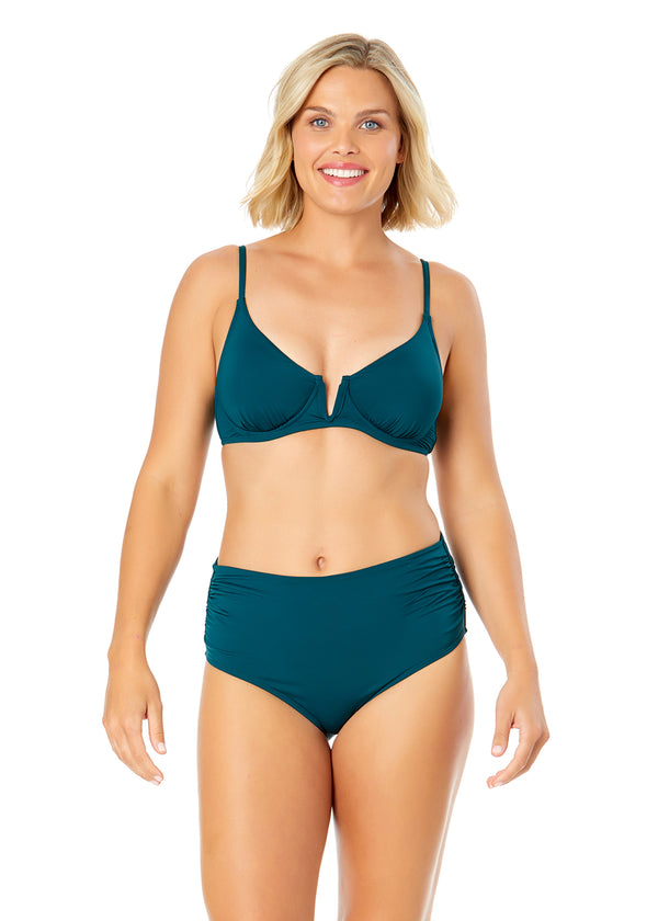 anne cole Women's Live In Color V Wire Underwire Bikini Top