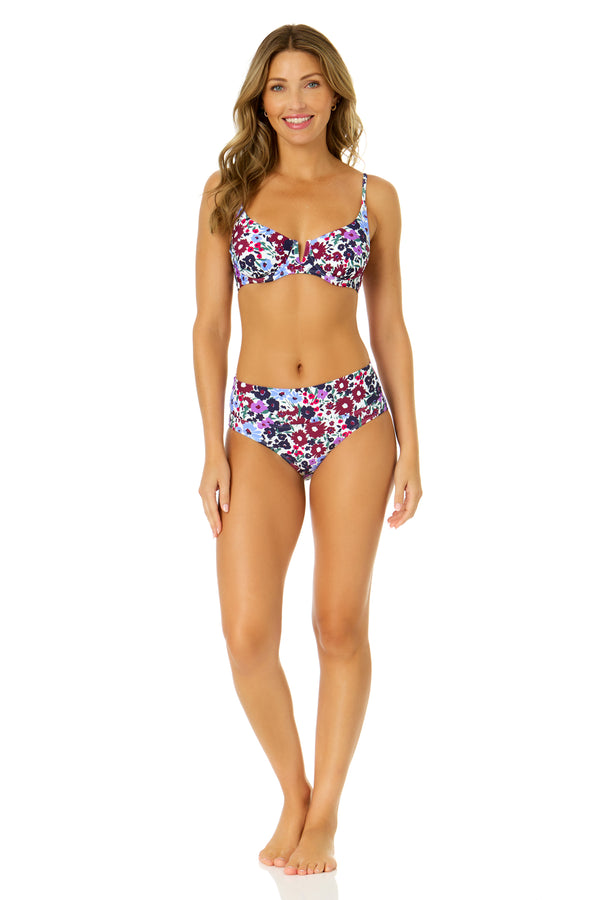 Anne Cole Women's Meadow Bouquet V Wire Underwire Bikini Swim Top