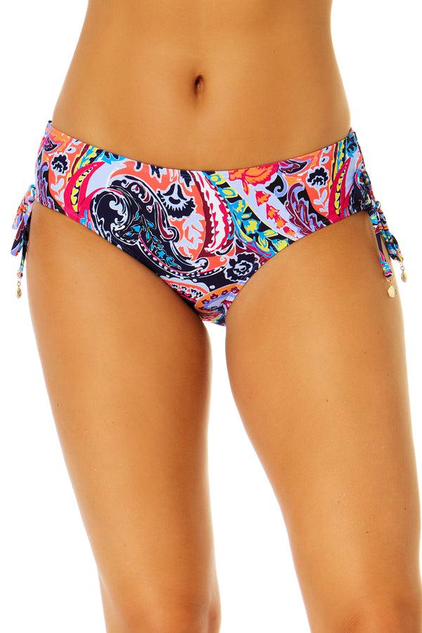 anne cole Women's Paisley Parade Side Tie Bikini Swim Bottom