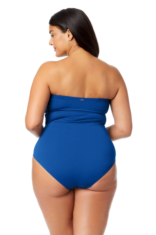 Anne Cole Women's Plus Live In Color Twist Front Shirred One Piece Swimsuit