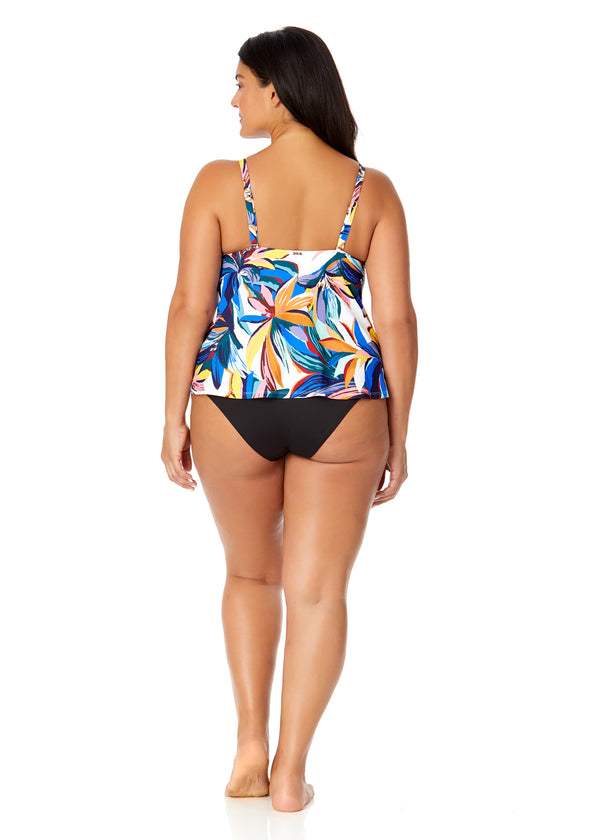 Anne Cole Women's Plus Riviera Floral Easy Triangle Tankini Swim Top