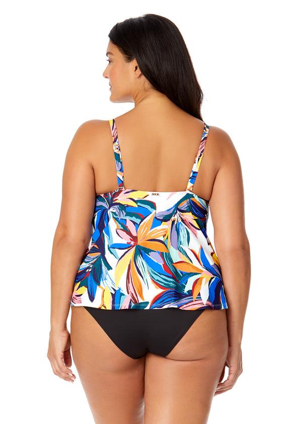 Anne Cole Women's Plus Riviera Floral Easy Triangle Tankini Swim Top