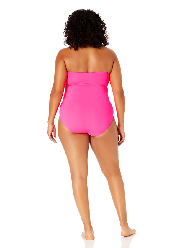 Anne Cole Women's Plus Size Live In Color Twist Front Shirred One Piece Swimsuit