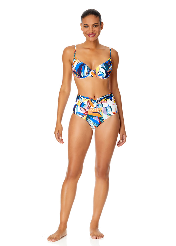 Anne Cole Women's Riviera Floral Shirred Underwire Bikini Swim Top