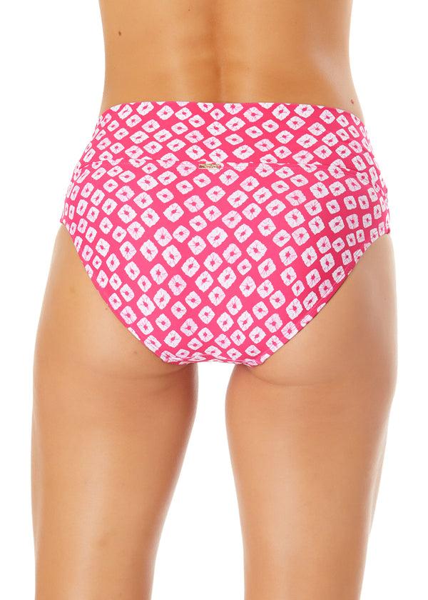 Anne Cole Women's Shibori Geo Soft Band Mid Rise Bikini Swim Bottom