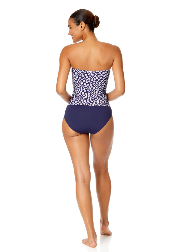 Anne Cole Women's Shibori Geo Twist Front Bandeaukini Swim Top
