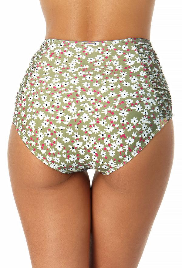 Anne Cole Women's Shirred High Waist Tummy Control Bikini Bottom