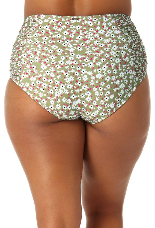 Anne Cole Women's Shirred High Waist Tummy Control Bikini Bottom