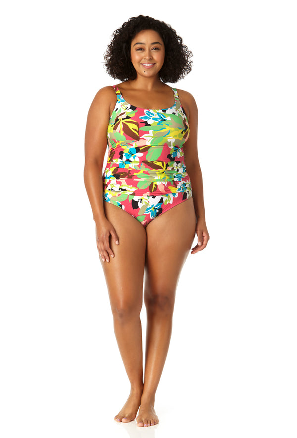 Anne Cole Women's Shirred Lingerie Maillot One Piece Swimsuit