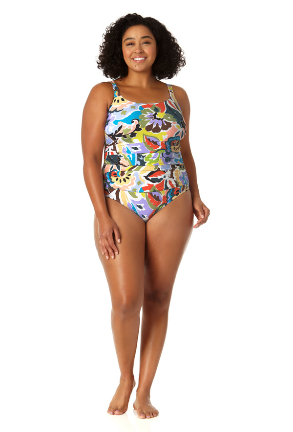 Anne Cole Women's Shirred Lingerie Maillot One Piece Swimsuit