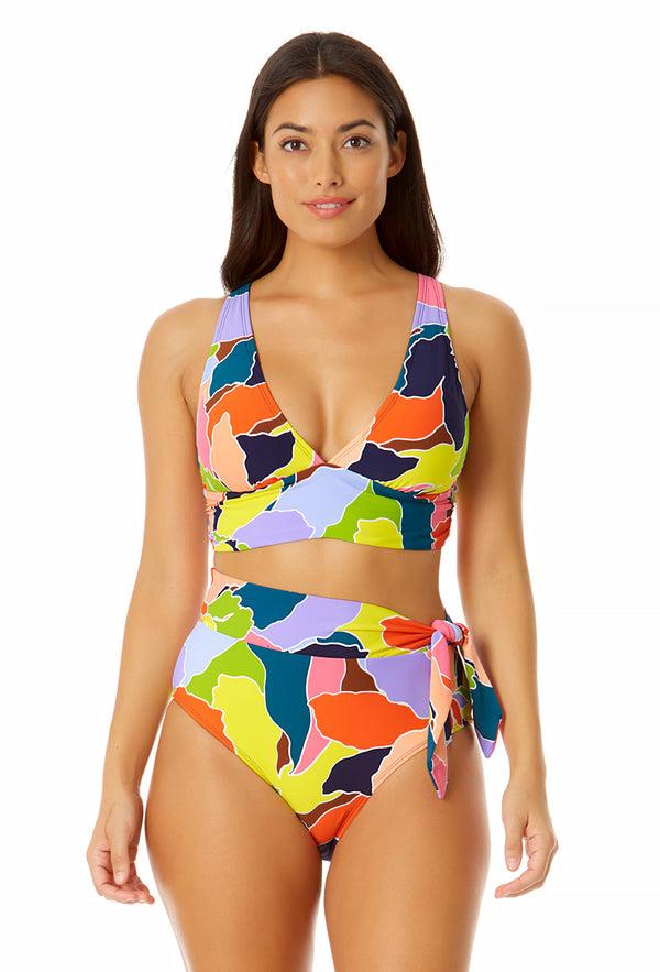 anne cole Women's Soft Band Shirred Bralette Bikini Top