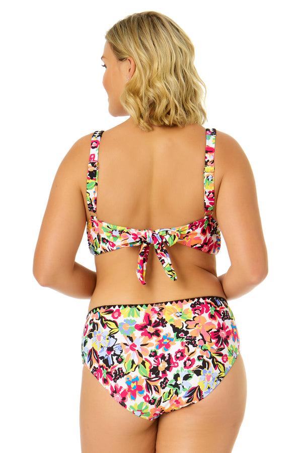 Anne Cole Women's Sun Blossom Soft Band Shirred Bralette Bikini Top