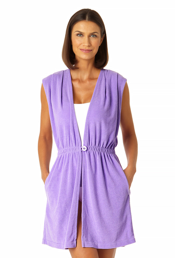 anne cole Women's Terry Cloth Robe Swimsuit Cover Up
