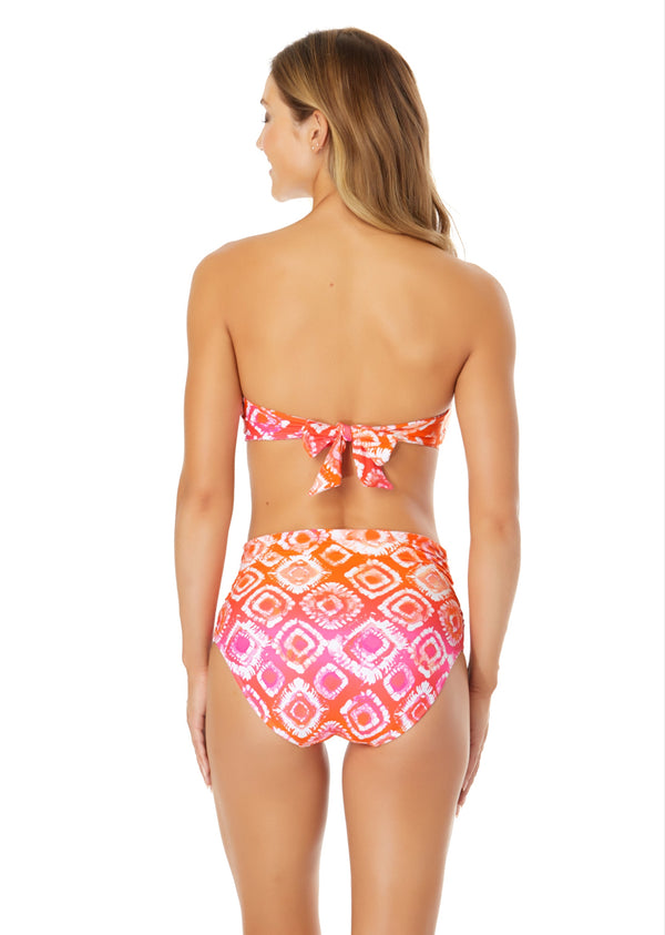 Anne Cole Women's Tie Dye Foulard Twist Bandeau Bikini Swim Top