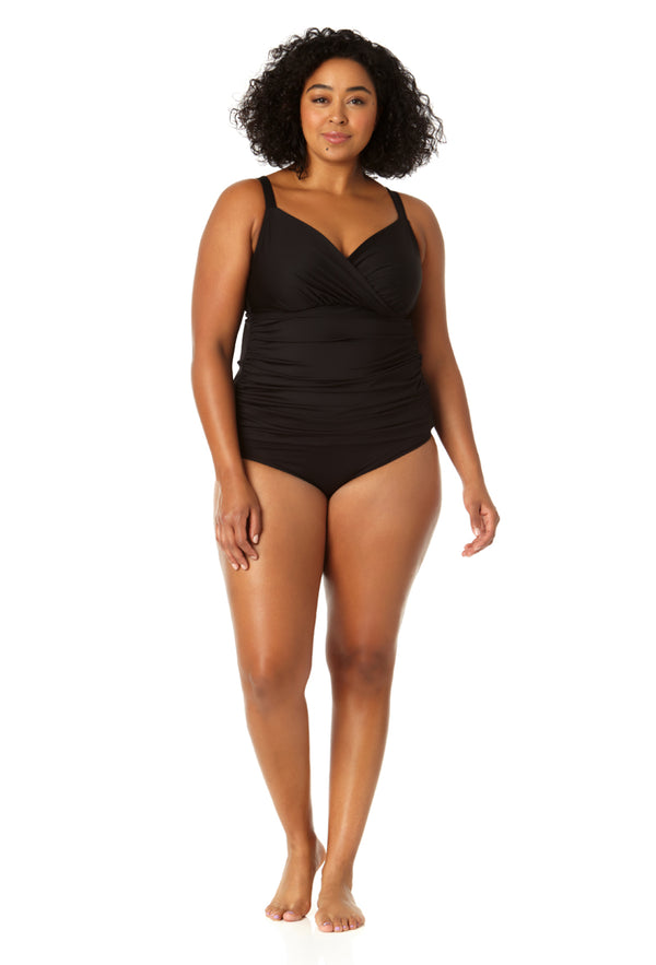 Anne Cole Women's Twist Front Underwire Tankini Swim Top