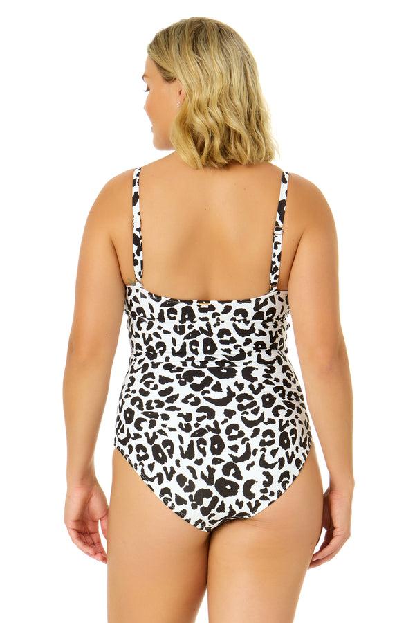Anne Cole Women's Wild Cat Underwire Surplice One Piece Swimsuit