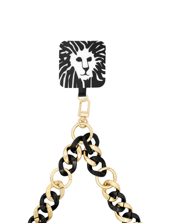 Anne Klein Acetate And Metal Chain Link Crossbody For IPhone® Ivory/Black/Gold-Tone