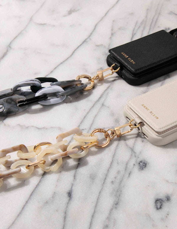 Anne Klein Acetate Crossbody IPhone® Chain Ivory/Gold-Tone