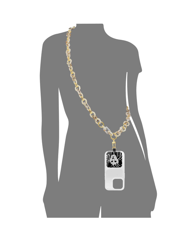anne klein Acetate Crossbody iPhone® Chain Ivory/Gold-Tone