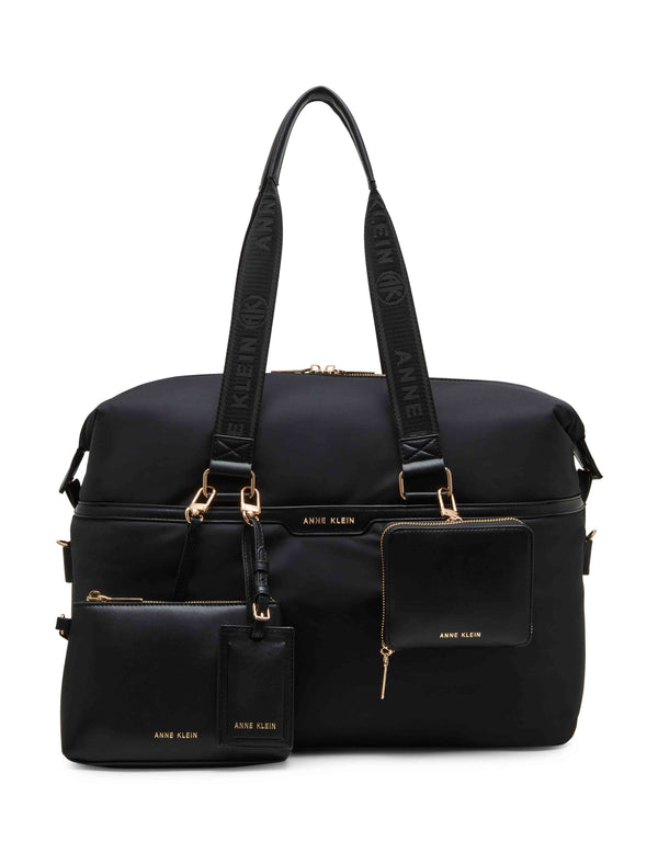 anne klein 4 Piece Leisure Tote Gift Set Black