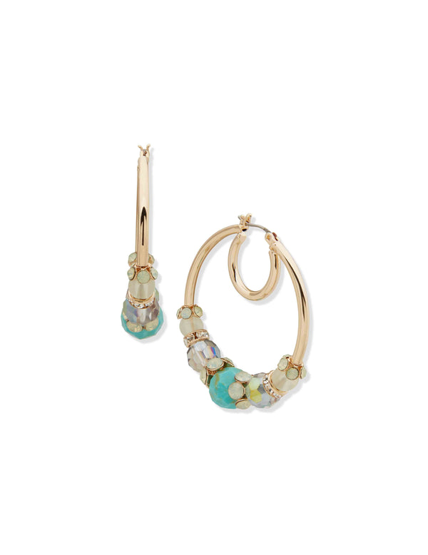 anne klein 42MM Beaded Hoop Earring