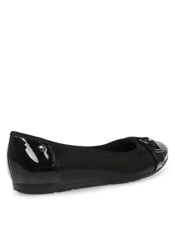 Anne Klein Able Flat-Wide BLACK