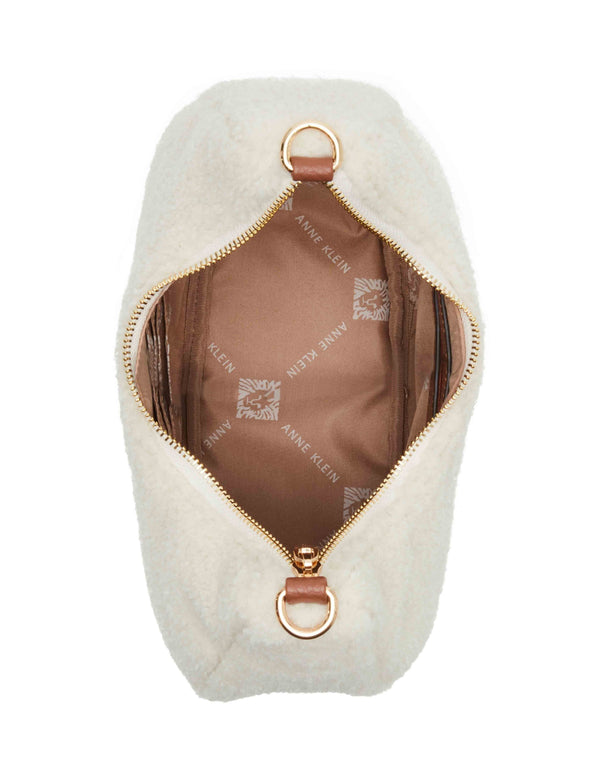 Anne Klein All Over Sherpa Crescent Shoulder Bag