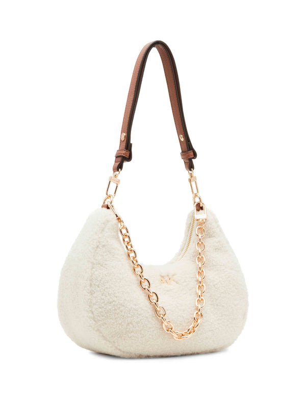 Anne Klein All Over Sherpa Crescent Shoulder Bag