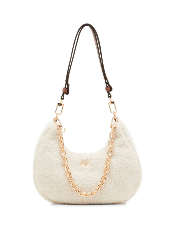 anne klein All Over Sherpa Crescent Shoulder Bag