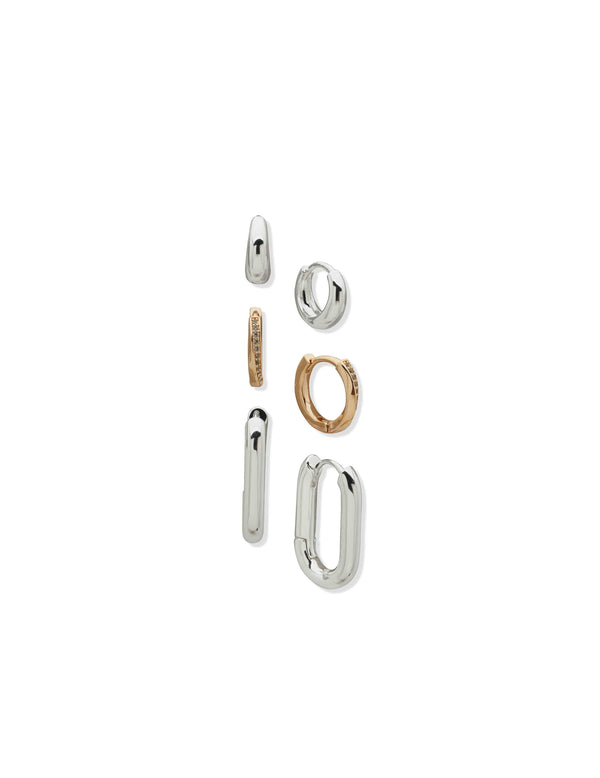 anne klein Art Deco Trio Hoops