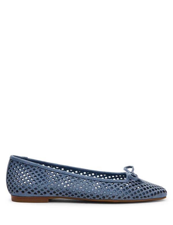 Anne Klein Aspen Perforated Ballet Flat Blue