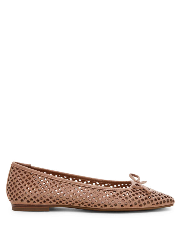Anne Klein Aspen Perforated Ballet Flat Taupe