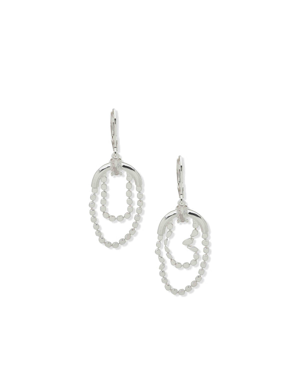 anne klein Baguette Stone Double Drop Earrings