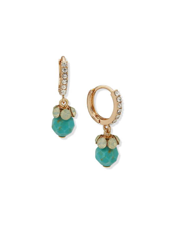anne klein Beaded Drop Hoop Earring