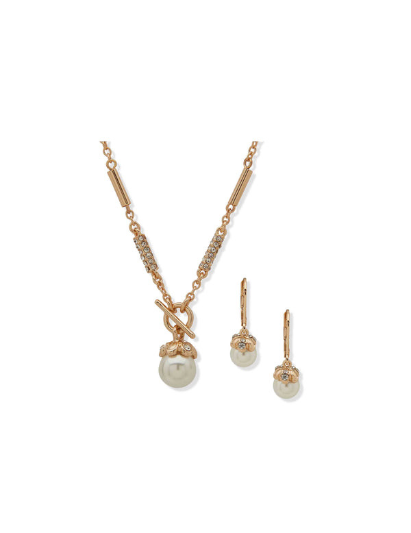 Anne Klein Blanc Pearl Necklace Set