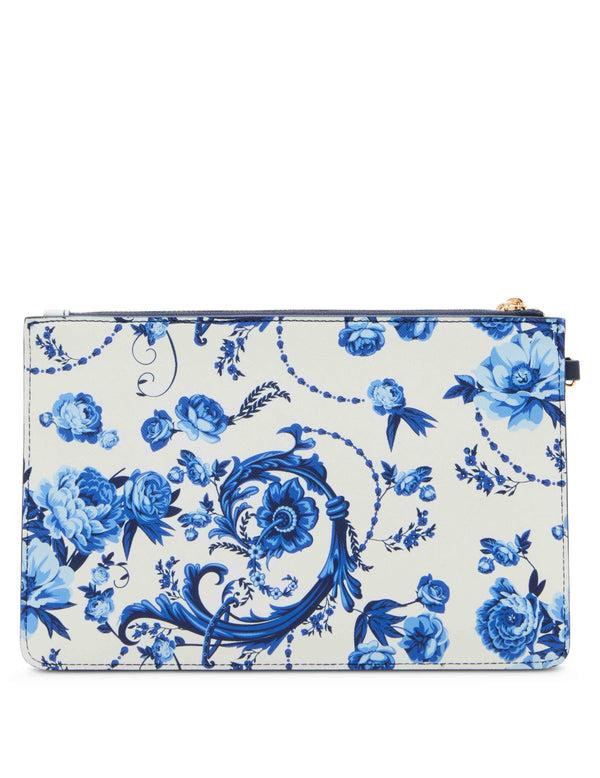 Anne Klein Blue Toile Wristlet With Insert