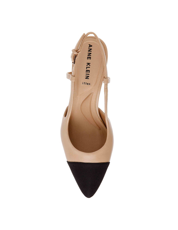 Anne Klein Brinlee Sling Back Pump Nude/Black