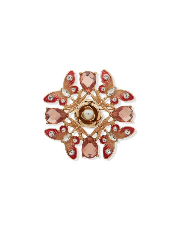 anne klein Butterfly & Floral Cluster Brooch