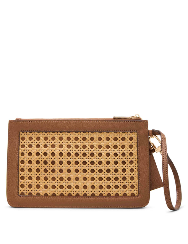 Anne Klein Caning Trio Pouch Set NATURAL/CHESTNUT