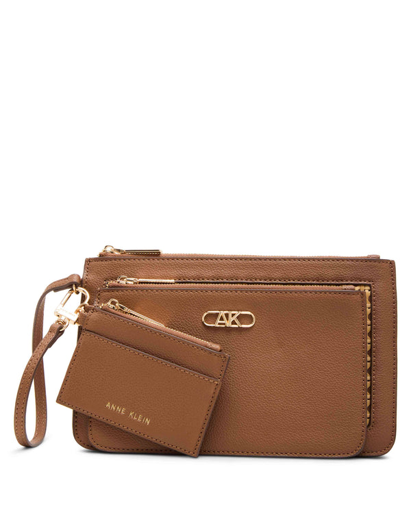 anne klein Caning Trio Pouch Set NATURAL/CHESTNUT