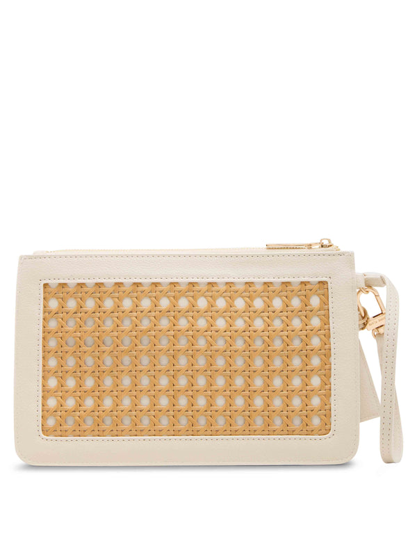 Anne Klein Caning Trio Pouch Set NATURAL/WHITE