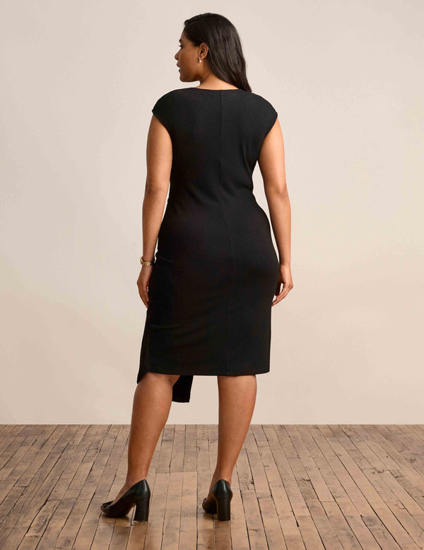 Anne Klein Cap Sleeve Twist Wrap Dress Anne Black