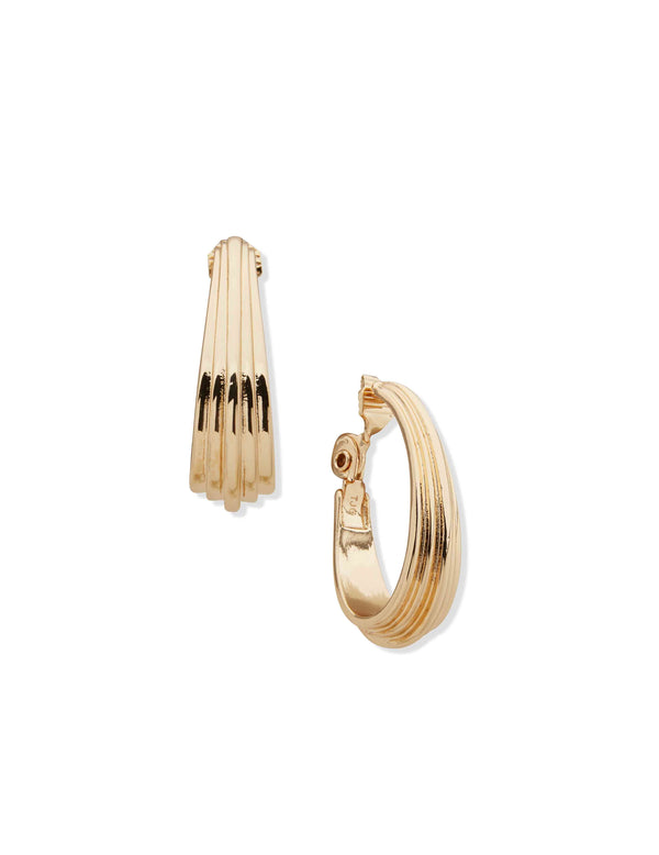 anne klein Ce 34Mm Fluted Hoop-Gld