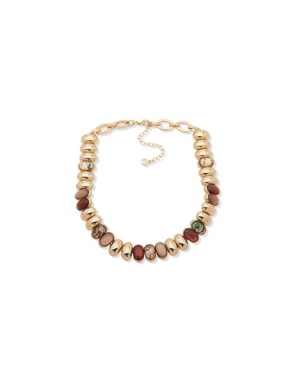 anne klein Chain Link Multirow Necklace